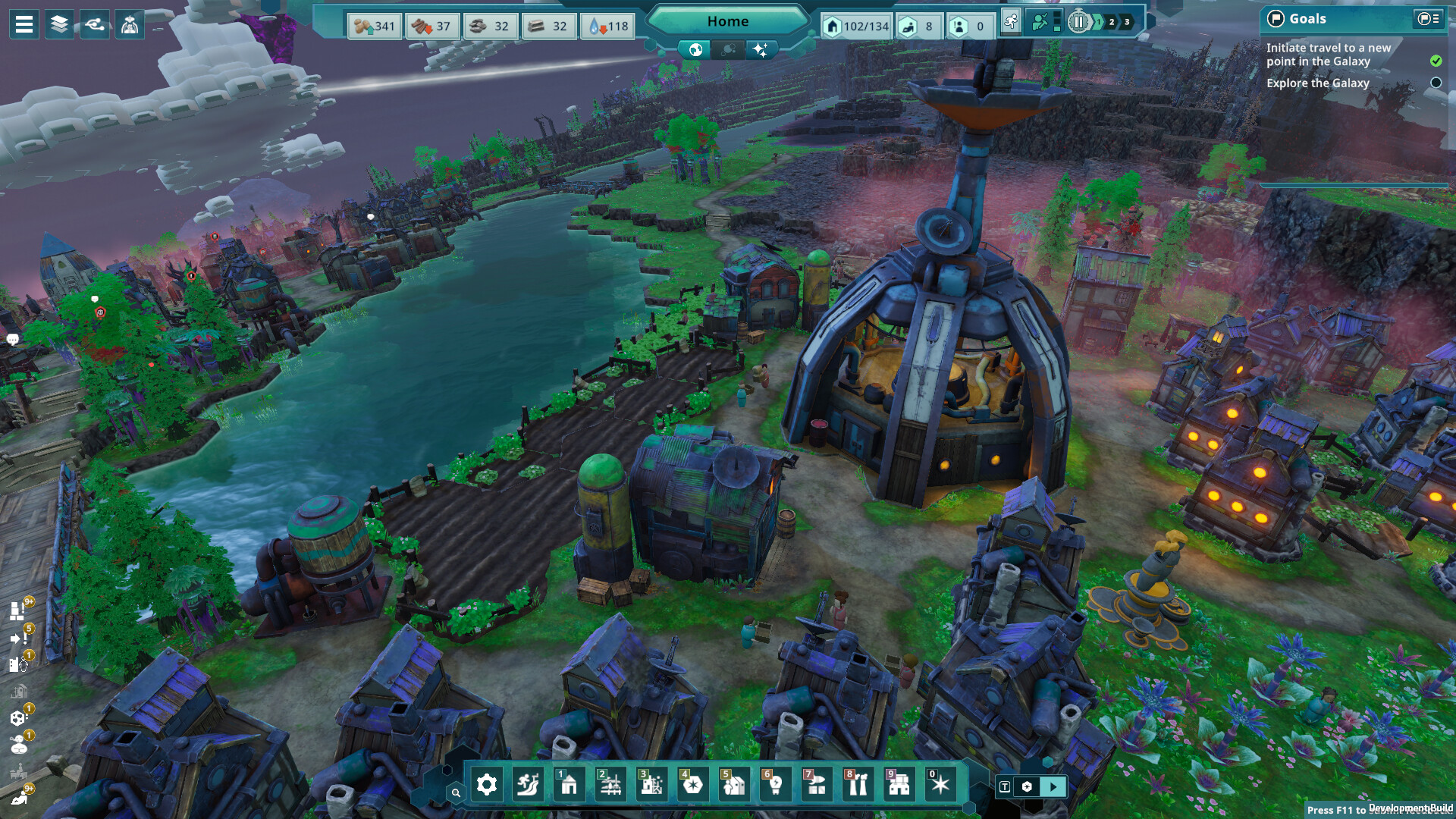 Steam screenshot of water, tilled ground, and industrial buildings on Kewa's home plate
